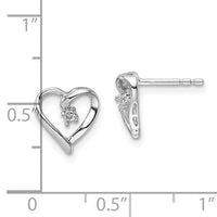 14k White Gold Fancy Diamond Heart Earring Mountings No Stones Included No Backs ,