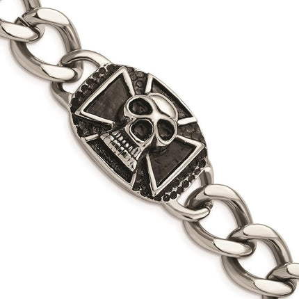 Stainless Steel Polished Skull Bracelet ,