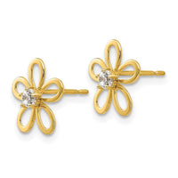 Madi K Kid's 14k CZ Flower Post Earrings ,