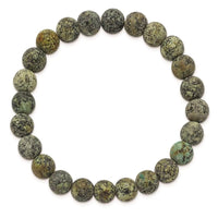 African Pine Agate Beaded Stretch Bracelet ,