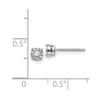 14K White Gold Diamond Cluster Post Earrings ,