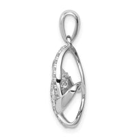 Sterling Silver Platinum-plated Vibrant Swarovski Zirconia & CZ Pendant ,