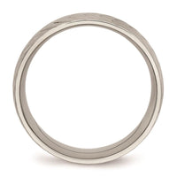 Stainless Steel Polished Diamond Cut Ring ,