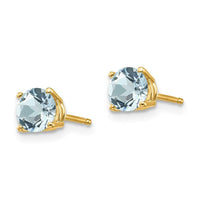 14k Aquamarine Post Earrings ,