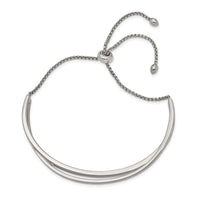 Stainless Steel Polished with Crystals from Swarovski Adjustable Bangle ,