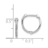 14k White Gold Diamond Hoop Earrings ,
