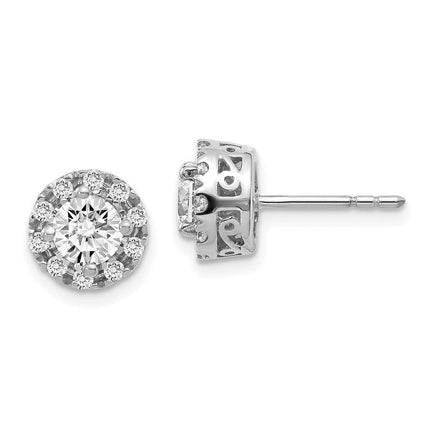 14K White Gold Stud Plus Diamond Earring Semi-mount ,