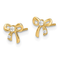 Madi K Kid's 14k CZ Bow Post Earrings ,