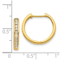 14k Diamond Hinged Hoop Earrings ,