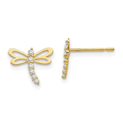 Madi K Kid's 14k CZ Dragonfly Post Earrings ,