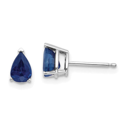 14k White Gold Sapphire Earrings ,