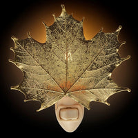 24k Gold Dipped Sugar Maple Leaf Nightlight ,