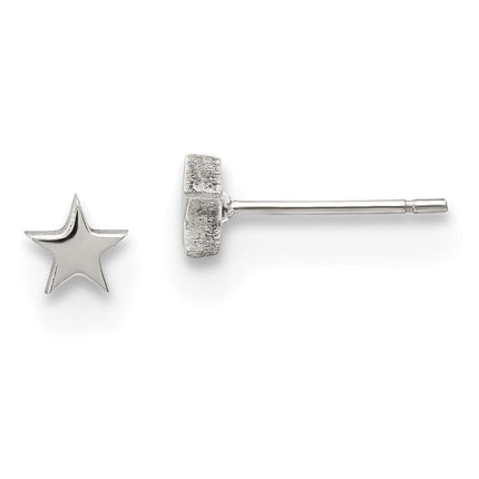Stainless Steel Polished Star Post Earrings ,