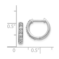 14k White Gold Diamond Hoop Earrings ,