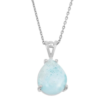 Sterling Silver Larimar Teardrop Pendant ,