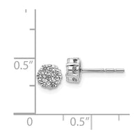 14k White Gold Diamond Cluster Earrings ,
