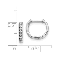 14k White Gold Diamond Hoop Earrings ,
