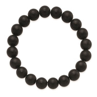 Black Agate Beaded Stretch Bracelet ,