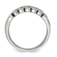 Stainless Steel Polished and Antiqued Marcasite Ring ,