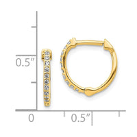14k Diamond Hinged Hoop Earrings ,