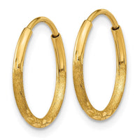 14k 1.25mm Diamond-cut Endless Hoop Earring ,
