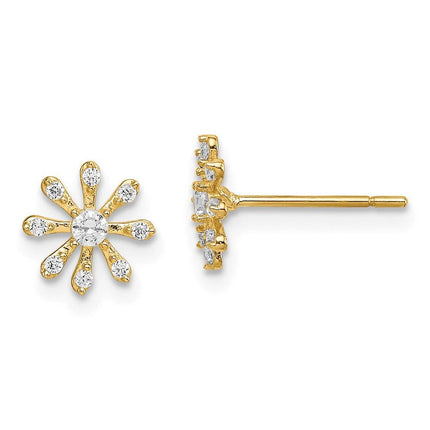 Madi K Kid's 14k CZ Flower Post Earrings ,
