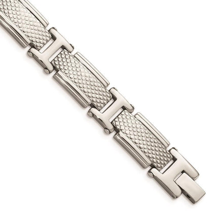 Stainless Steel Polished and Textured Bracelet ,