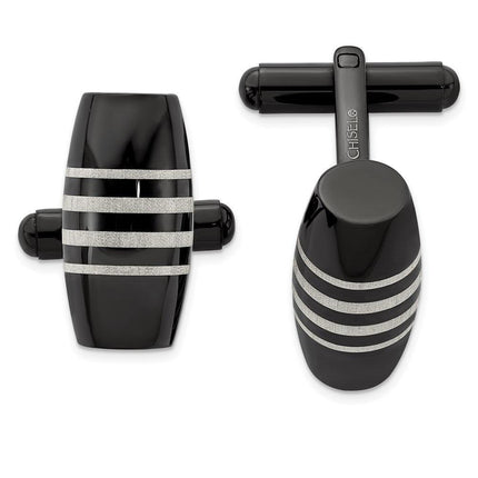 Stainless Steel Black IP-plated Cufflinks ,