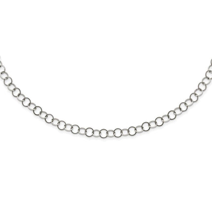 Stainless Steel Polished 6MM Circle Link Necklace ,