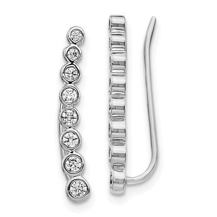 14k White Gold Diamond Earrings ,