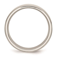 Stainless Steel Ridged Edge 6mm Polished Band ,