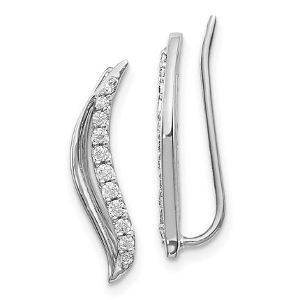 14k White Gold Diamond Earrings ,