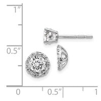 14k White Gold Diamond Semi-mount Earrings ,