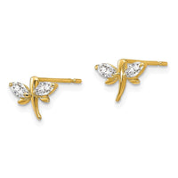 Madi K Kid's 14k  CZ  Dragonfly Post Earrings ,