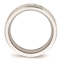 Stainless Steel Brushed and Polished Twisted 7.00mm Band ,