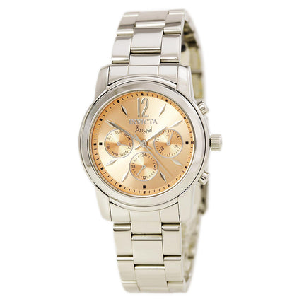 Invicta 0462 Women's Angel Rose Gold Sunray Dial Stainless Steel GMT Watch ,