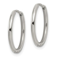 Stainless Steel Polished 1.6mm Hinged Hoop Earrings ,