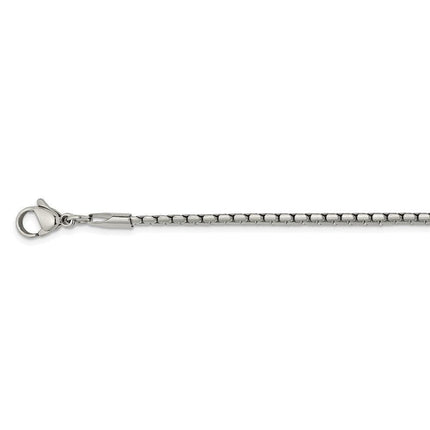 Stainless Steel 2.50mm Polished Fancy Box Chain ,