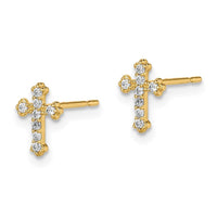 Madi K Kid's 14k CZ Cross Post Earrings ,
