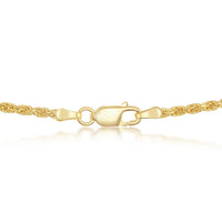 Sterling Silver 1.5mm Rope Chain - Gold Plated ,