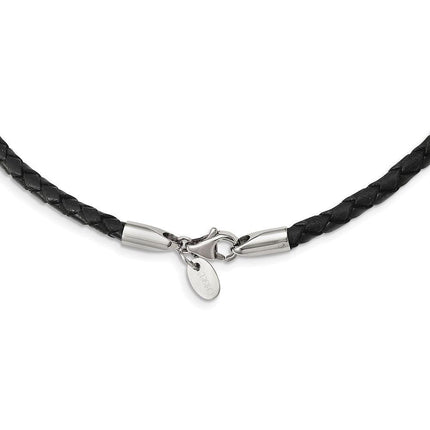 4.0mm Genuine Leather Weave Necklace ,