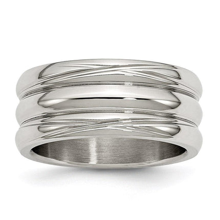 Stainless Steel Polished Grooved Ring ,