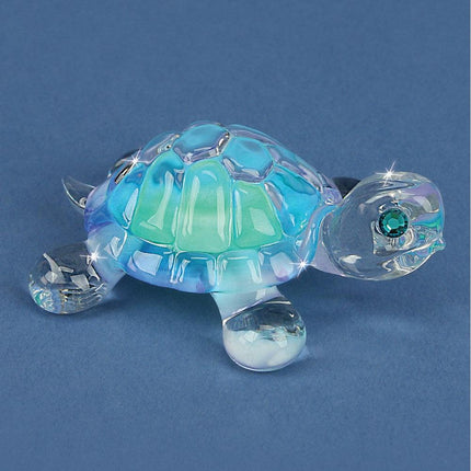 Blue Turtle Glass Figurine ,