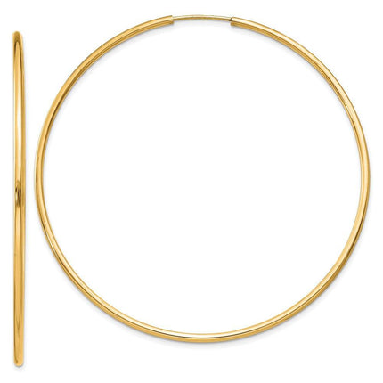 14k 1.5mm Polished Round Endless Hoop Earrings ,