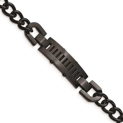 Stainless Steel Polished and Brushed Black IP-plated Bracelet ,