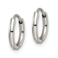 Stainless Steel Polished 1.6mm Hinged Hoop Earrings ,