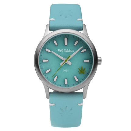 420Waldos Women's Quartz Watch - Mary Jane Blue Dial Genuine Leather Strap | W2010 ,