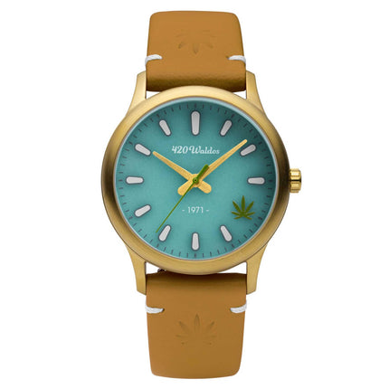 420Waldos Women's Quartz Watch - Mary Jane Soft Brown Genuine Leather Strap | W2013 ,