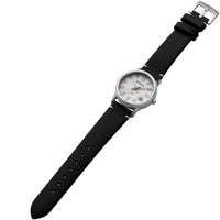 420Waldos Women's Watch - MaryJane White Illuminating Dial Black Leather Strap | W2001 ,