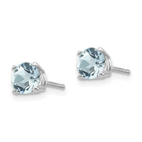 14k White Gold Aquamarine Earrings ,